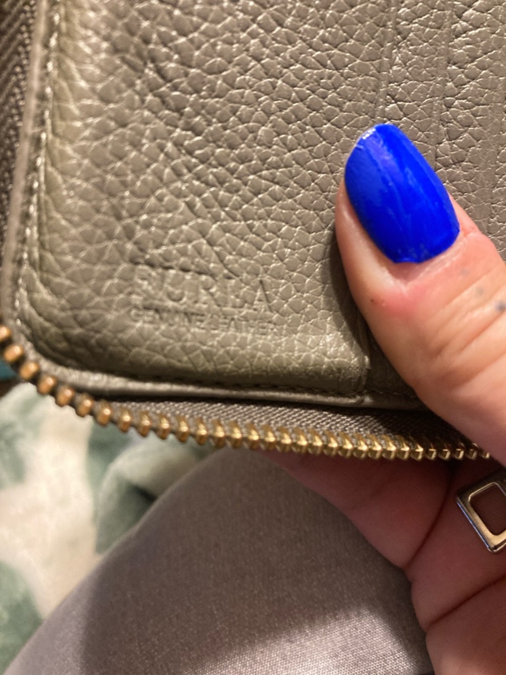 Furla Pebbled Zip-Around Wallet in gray - Picture 9 of 10